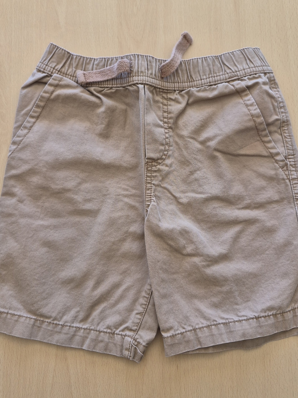 Kids Elastic-Waist Everyday Shorts in Light Taupe